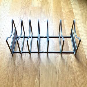 Kitchen organizer for pots pans lids or dishes